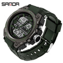 SANDA Marke Herrenuhr Military Outdoor Sports Wasserdichte Uhren Dual Display Quarz LED Digitaluhr Relogio Masculino