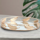 PEANDIM Minimalistisches rundes Spiegeltablett Desktop-Kosmetik-Schmuck-Aufbewahrungstablett Hochzeit Party Display Wohnzimmer Haushalt Dessert