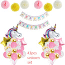 Unicorn Party Supplies Einweggeschirr-Set Kindergeburtstagsfeier Dekoration Unicornio Decor Plates Cup Banner Baby Shower
