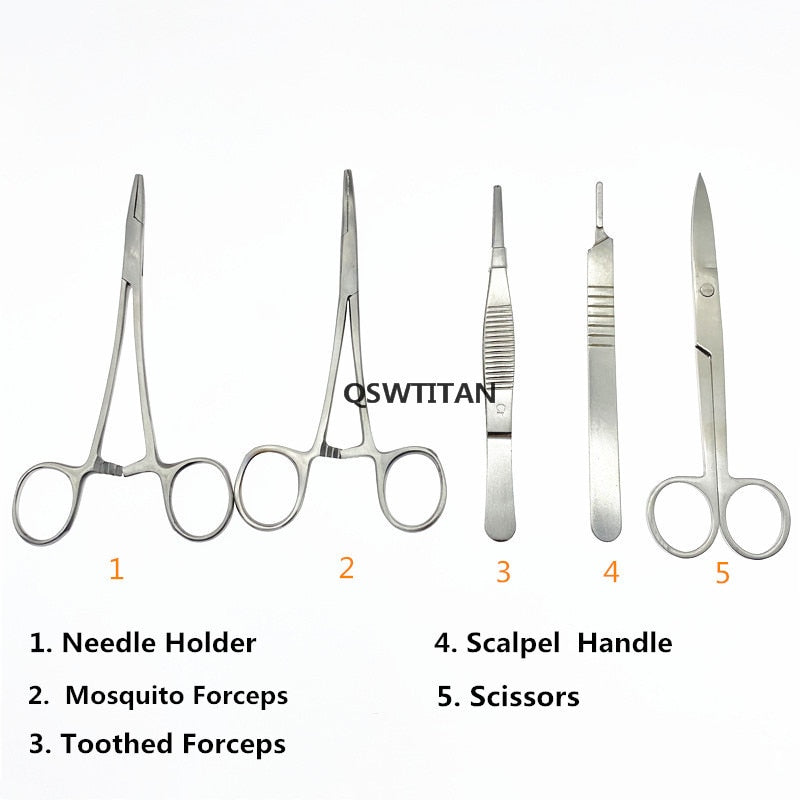 Kit de entrenamiento de sutura quirúrgica, modelo de práctica de sutura para operar la piel, almohadilla de entrenamiento, Kit de herramientas de tijeras, equipo de enseñanza