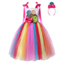 2022 neue Mode Baby Mädchen Candy Kleid Kinder Halloween Party Kostüm Bunte Ballkleid 2-12 Jahre Kinder Kleidung