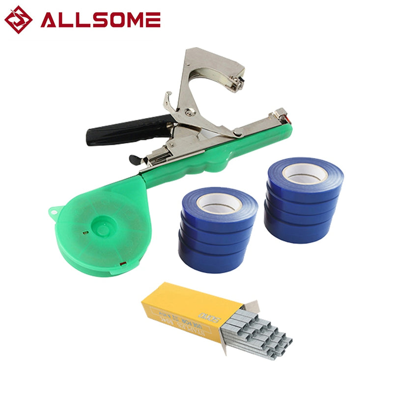 ALLSOME Tying Machine Plant Garden Plant Tapetool Tapener 10 Rolls Tape Set for Vegetable, Grape, Tomato,Cucumber, Pepper Flower