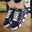 Frühling Herbst Herrenschuhe Mode Graffiti Herren Sneaker Leichte Herrenschuhe Lässig Low Top Atmungsaktiv Schwarzer Mann Segeltuchschuh L6