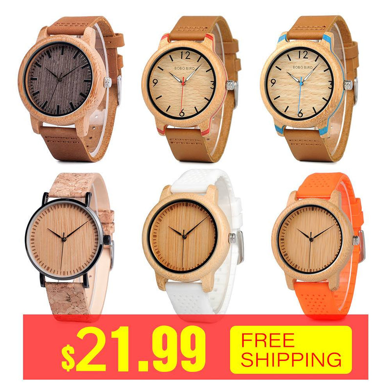 Men's Watch BOBO BIRD Promotion Price Wood Couple Watch Brand Quartz Wristwatche Handmade Wooden Clock As Gift relogio masculino