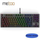 METOO Wired Gaming Mechanische Tastatur mit Hintergrundbeleuchtung, 89 Tasten, Anti-Ghosting, Blau, Rot, Braun, Schalter, Zahlentasten für Spiel, Laptop, PC, Russisch