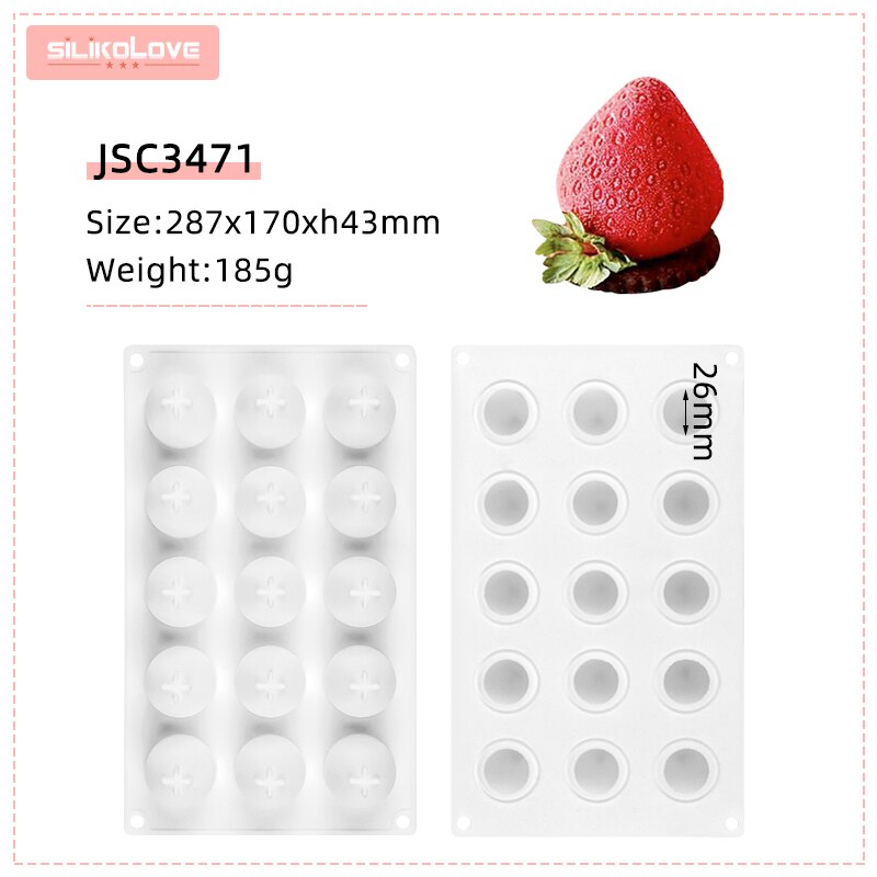 SILIKOLOVE 8 Cavity Cherry Silicone Cake Mold for Baking Pastry Form Cake Decoration Tools