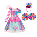 2022 neue Mode Baby Mädchen Candy Kleid Kinder Halloween Party Kostüm Bunte Ballkleid 2-12 Jahre Kinder Kleidung