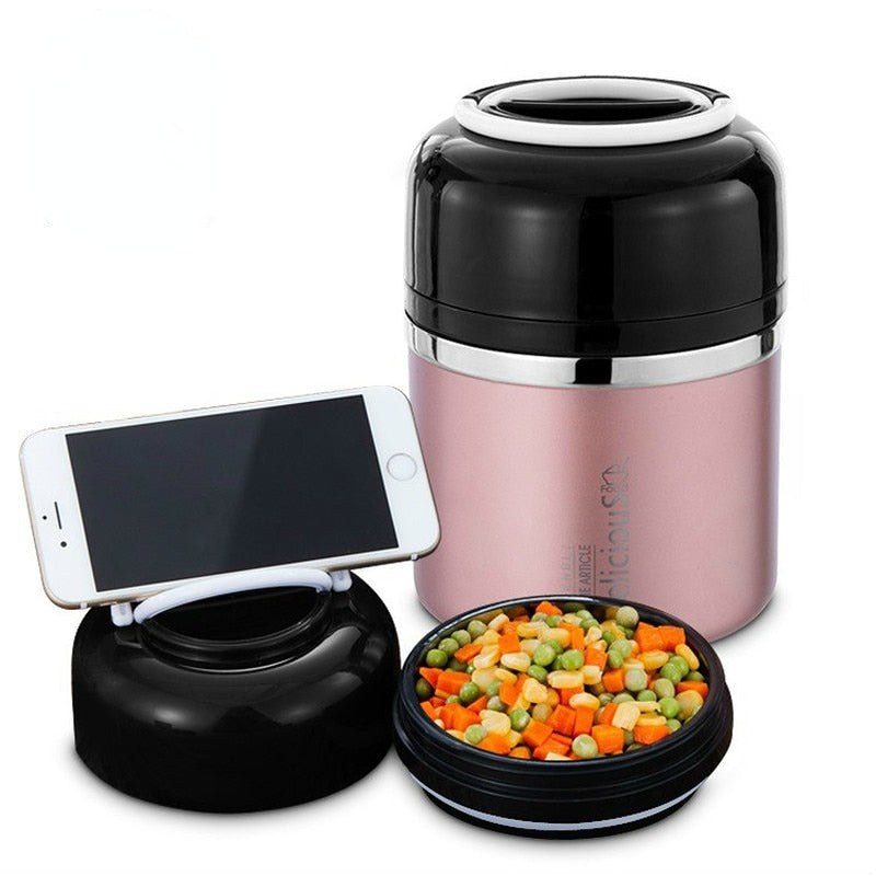 630 ml Thermos Lunchbox 304 Edelstahl Lebensmittel Thermoskanne mit Behälter Isolierflasche Lunchbox Thermosbecher für Damen Herren