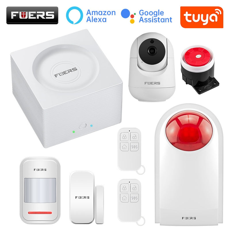 FUERS G95 Wifi GSM Alarm System Smart Life Alarm Home Security Alarm System Tuya APP Alexa 433MHz Smart Home Burglar Alarm