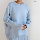 Hirsionsan Winter Oversize Pullover Damen 2022 Elegant Gestrickte Basic Pullover O Hals Lose Weich Damen Kaschmir Pullover