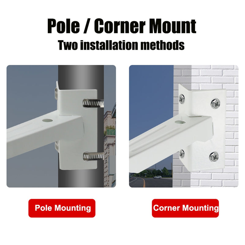 CCTV Bracket Camera Cylindrical Pole Hoop Bracket Right angle Outer Wall Corner Bracket Mounting Support Stands Holder Aluminum