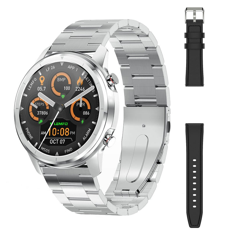 LEMFO LF26 1,3 pulgadas completamente táctil 360*360 HD pantalla Amoled reloj inteligente hombres Bluetooth 5,0 reloj meteorológico cara reloj inteligente para Android