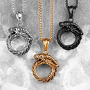 Ouroboros Snake Dragon Herren Lange Halsketten Anhänger Kette Hip Hop für Jungen Männlich Edelstahl Schmuck Kreativität Geschenk Großhandel