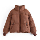 Tangada Frauen Solide Khaki Oversize Parkas Dicke 2021 Winter Reißverschluss Taschen Weibliche Warme Elegante Mantel Jacke 6A120