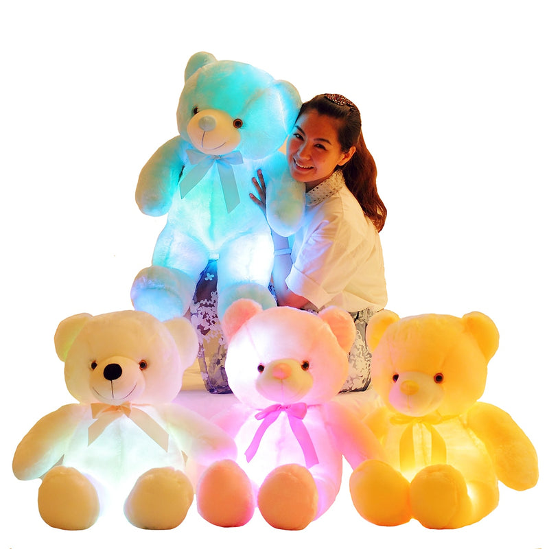 Luminous 25/30/50cm Creative Light Up LED Bunt leuchtender Teddybär Stofftier Plüschtier Weihnachtsgeschenk für Kinder