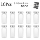 3-12 STÜCKE Set Gewürzglas Quadratischer Glasbehälter Gewürzflasche Küche Outdoor Camping Gewürzbehälter Glas Versiegeltes Glas