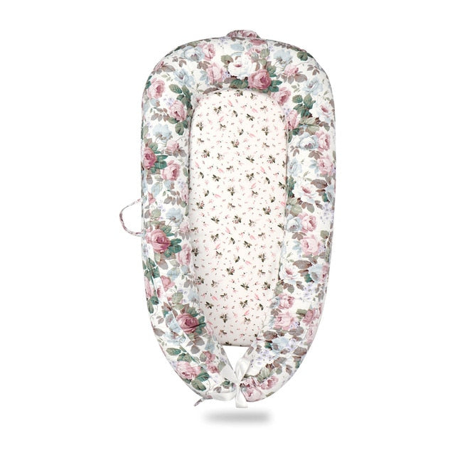 80x50cm Baby Nest Bed Portable Crib Travel Bed Solid Cotton Newborn Baby Crib Infant Bedding