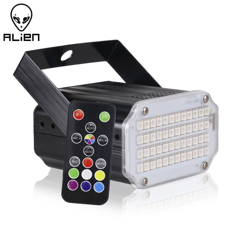 ALIEN 48 LED RGB UV luces estroboscópicas blancas discoteca DJ fiesta vacaciones Navidad música Club sonido activado Flash efecto de iluminación de escenario