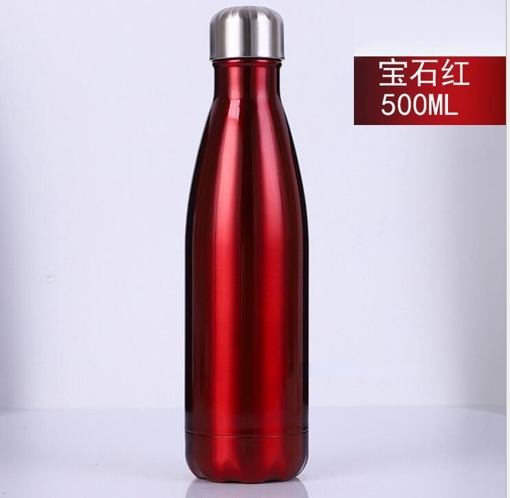 FSILE 500/1000ml Frasco de vacío aislado de doble pared Botella de agua de acero inoxidable Cola Agua Cerveza Termo para botella deportiva