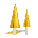 Stufenbohrer 3-teilige metrische Spiralnut Der Pagodenform-Lochschneider 4–12/20/32 mm HSS-Stahlkegelbohrer-Set Stufenbohrer