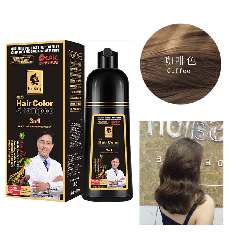 500 ml Essence Black Hair Dye Shampoo Deckt das Haar Permanent Haarfarbe Dye Shampoo Natural Argan Oil Essence Instant