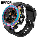 SANDA Marke Herrenuhr Military Outdoor Sports Wasserdichte Uhren Dual Display Quarz LED Digitaluhr Relogio Masculino