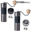 Kingrinder K4 /K6 manual coffee grinder portable mill 420stainless steel 48mm stainless steel Titanium plating burr