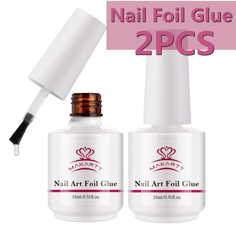 Makartt Nail Art Foil Glue Gel for Foil Stickers Nail Transfer Tips Manicure Art DIY 15ML 1 Bottles Nail Curing Lamp Required