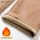 WOTWOY, pantalones de cuero sueltos empalmados de cintura alta para mujer, pantalones de cuero PU con cordón sólido para otoño, pantalones rectos para mujer 2021