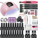 Nagelset mit Nagellampe Maniküre-Set 40/30/20/10 Farbe UV-Nagellack-Gel-Nagel-Set Werkzeug-Set mit Nagelfeilen Nagelbohrmaschine