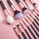 Jessup Make-up-Pinsel-Set Foundation Buffer Shader Brush 15pcs Black/Rose Gold Natural-Synthetic Hair Kисти для Mакияжа