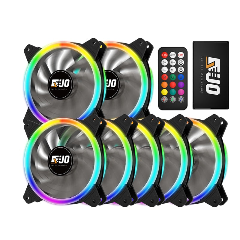 Ventilador con cubierta de PC RGB 120mm AURA SYNC 5V/3 pines silencioso CPU Cooler Sets ventilador 6 pines CPU radiador ajuste ventilador Color y velocidad