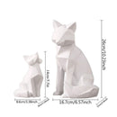 YuryFvna Einfache weiße moderne abstrakte Skulptur Mode geometrische Fuchs Statue Desktop Ornamente kreatives Geschenk