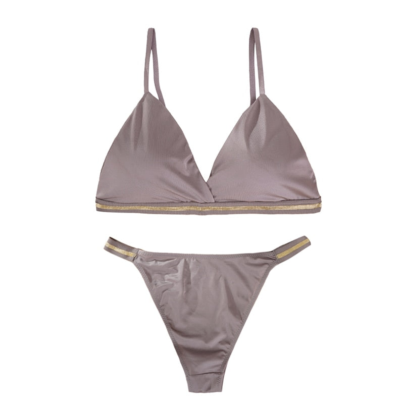 Nahtloses BH-Set für Damen, Unterwäsche, Push-Up-Dessous-Set, drahtfreier BH und Höschen-Set, bequeme Dessous, Damen, 2021