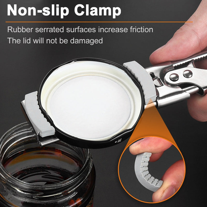 Adjustable Jar Opener Stainless Steel Manual Bottle Can Lid Openers For Weak Hands Easy Grip Jar Opener Kitchen Accessories Set