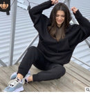2022 neue Frauen Casual Zweiteiler Frauen Elegant Hoodie Sweatshirt Und Harajuku A-Linie Röcke Zweiteiler Fronttasche Anzug
