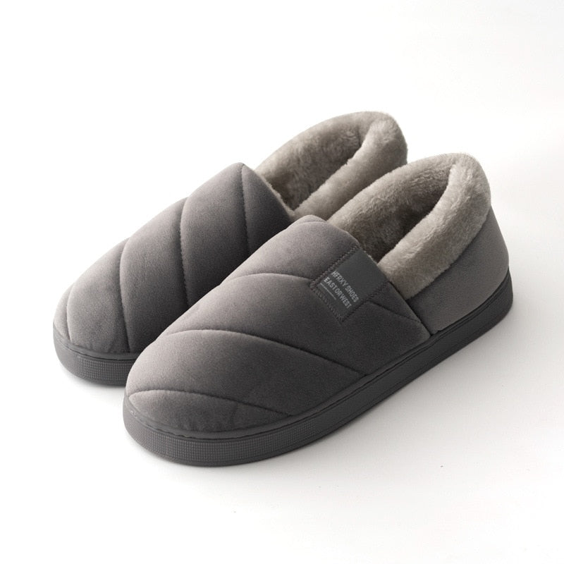 Extra Size 46 47 Women Men Winter Cotton Slippers Thick Bottom Wrap Heel Cotton Shoes Warm Indoor Home Cotton Shoes Plus Size