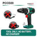Electric Drill Brushless Cordless Drill 20V 1/2'' All Metal Chuck Cordless Drill Driver Battery 13MM Drill Keyless POSENPRO