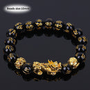 Reichtum und Glück Chinesisches Fengshui Pixiu Armband Unisex Armband Männer Frauen Armbänder Obsidian Perlen Armband Schmuck Geschenk