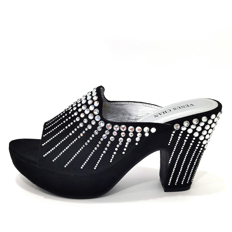 Zapatos de diseñador italiano para mujer, sandalias gruesas, zapatos de plataforma, zapatos de tacón alto para vestido de novia, mules de tacón cuadrado ostentosos para mujer