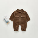 HoneyCherry Herbstjunge Schatz Baby Strampler Frock Strampler Lässiger Einteiler Anzug Cordsamt Strampler Babykleidung