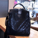 Mesh Netting Iridescent Paillette Rucksack Frauen High Quality Sparkle Shiny Daily School Bag Female Female Bagpack Umhängetasche