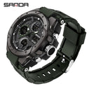 SANDA Marke Herrenuhr Military Outdoor Sports Wasserdichte Uhren Dual Display Quarz LED Digitaluhr Relogio Masculino