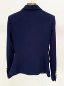 HOHE QUALITÄT Neue Art und Weise 2022 Designer-Jacken-Frauen-klassischer dünner passender Metalllöwe knöpft zweireihiger Blazer-Äußeres S-5XL