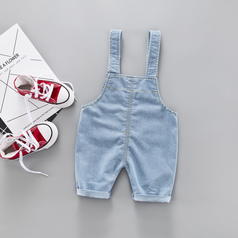 Sommer Kinder Kostüm Kinder Kleine Mädchen Overall Jungen Jeans Baumwolle Denim Baby Kleidung Overall Beiläufig Lose Strampler Latzhose