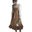 Delantales de cocina de lino y algodón Retro para mujer