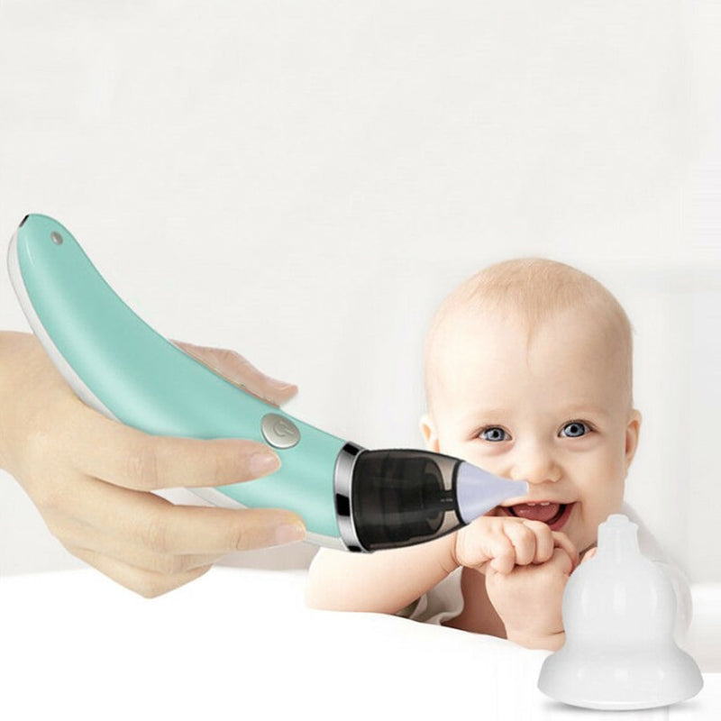 Electric Baby Nasal Aspirator USB-Rechargeable Nose Cleaner Sniffling Equipment Hygienic Nose Snot Cleaner with 2 Silicone Tip