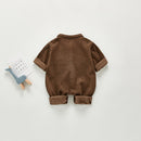 HoneyCherry Herbstjunge Schatz Baby Strampler Frock Strampler Lässiger Einteiler Anzug Cordsamt Strampler Babykleidung