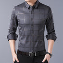 2022 Marke Casual Frühling Luxus Plaid Langarm Slim Fit Männer Hemd Streetwear Social Dress Shirts Herrenmode Jersey 2309