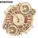 Robotime Zodiac Wanduhr TIME ART 3D Holzpuzzle Modell Baustein Kits DIY Geschenk für Kinder Kind Erwachsene Wohnkultur Uhr